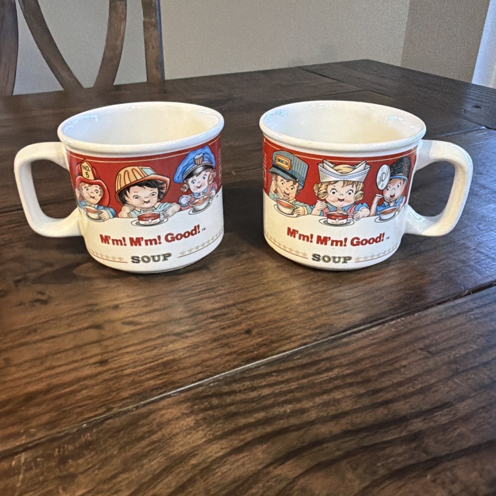 Campbell's Soup "M'm M'm Good" Mugs 1997 Vintage Set of 2 Coffee Cups